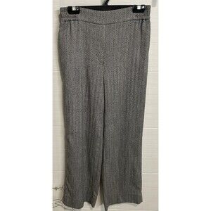 Zara Herringbone Gray White Wide Leg Pant M, Office Meeting Business Career